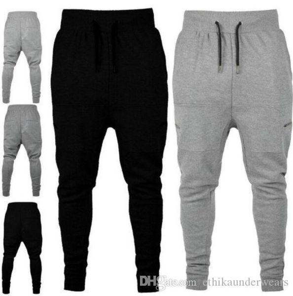 мужские спортивные штаны эластичный пояс solid color pantlones дизайнерские zipper декоративное beam брюки joggers sweatpants одежда для муж, Black 
мужские спортивные штаны эластичный пояс solid color pantlones дизайнерские zipper декоративное beam брюки joggers sweatpants одежда для муж, Black