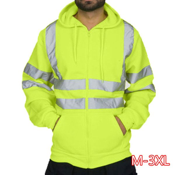 men's coats hooded sweatshirt man road work high visibility solid long sleeve male coat zipper casual autumn top, Black;brown
men's coats hooded sweatshirt man road work high visibility solid long sleeve male coat zipper casual autumn top, Black;brown
