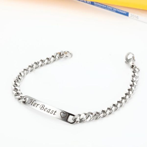 stainless steel engraved bracelets for women and men dainty bar square pendant charm bracelet delicate friendship gifts, White
stainless steel engraved bracelets for women and men dainty bar square pendant charm bracelet delicate friendship gifts, White