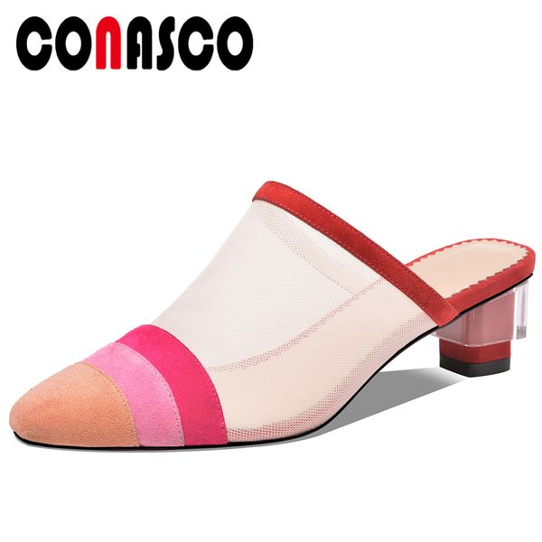 conasco 2020 summer fashion concise casual women kid suede sandals mesh pumps slippers mixed colors shoes woman high heels mules, Black
conasco 2020 summer fashion concise casual women kid suede sandals mesh pumps slippers mixed colors shoes woman high heels mules, Black