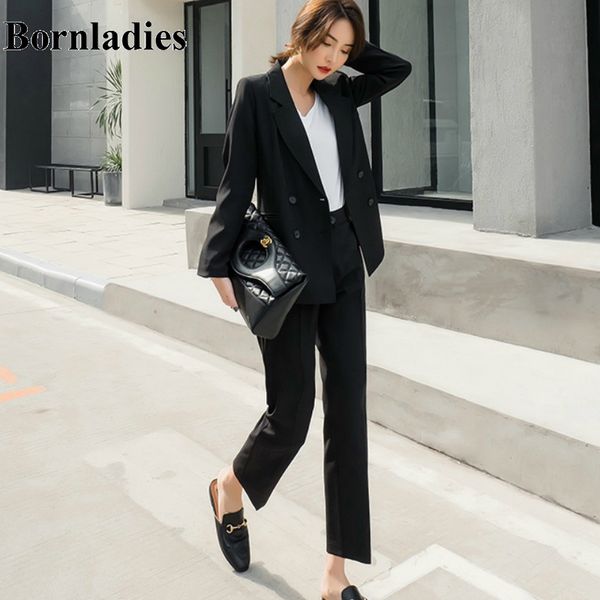2020 new black color khaki long sleeve blazer + long pants sets suit for women work office korean style streetwear elegant, White;black
2020 new black color khaki long sleeve blazer + long pants sets suit for women work office korean style streetwear elegant, White;black