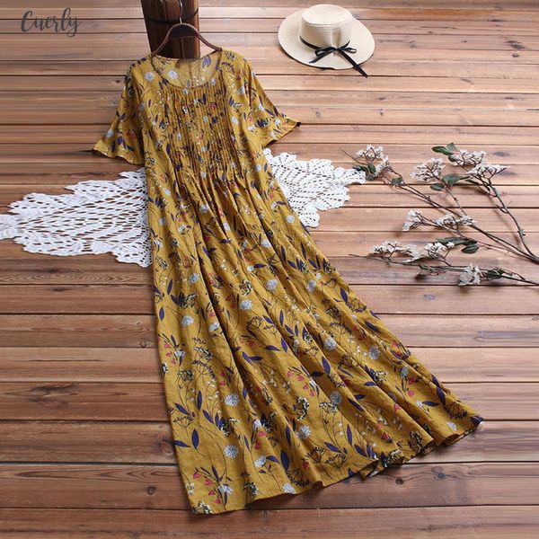 vintage maxi dress women pleated leaves floral print short sleeve loose long dresses plus size boho dress robe femme vestidos, Black;gray
vintage maxi dress women pleated leaves floral print short sleeve loose long dresses plus size boho dress robe femme vestidos, Black;gray