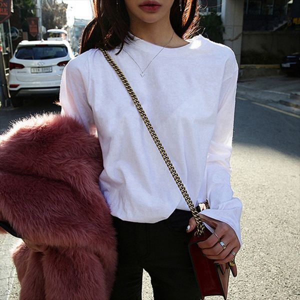 multicolor basic cotton white t- women's long sleeve 2020 simple white t-shirt base shirt fashion
multicolor basic cotton white t- women's long sleeve 2020 simple white t-shirt base shirt fashion