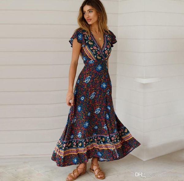 fashion woman women's wear 2019 spring new dress bohemia pendulum v collar sandy beach on vacation frenulum printing longuette skirt, Black;gray
fashion woman women's wear 2019 spring new dress bohemia pendulum v collar sandy beach on vacation frenulum printing longuette skirt, Black;gray