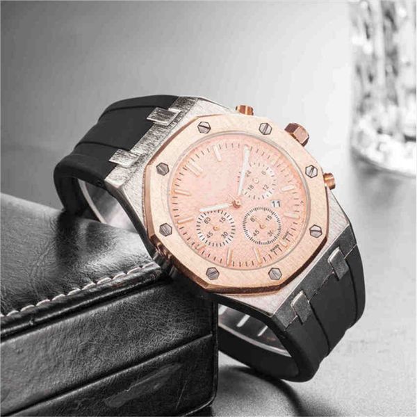 mens luxe watches stainless steel clock dial sapphire quartz rubber strap watch for men gold sport casual wristwatches 27, Slivery;brown
mens luxe watches stainless steel clock dial sapphire quartz rubber strap watch for men gold sport casual wristwatches 27, Slivery;brown