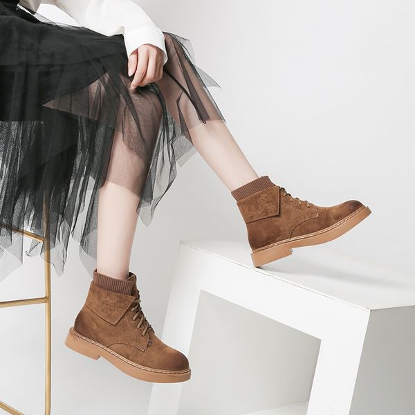 2019 winter new boots women's fashion simple solid color suede comfortable stitching casual boots, Black
2019 winter new boots women's fashion simple solid color suede comfortable stitching casual boots, Black
