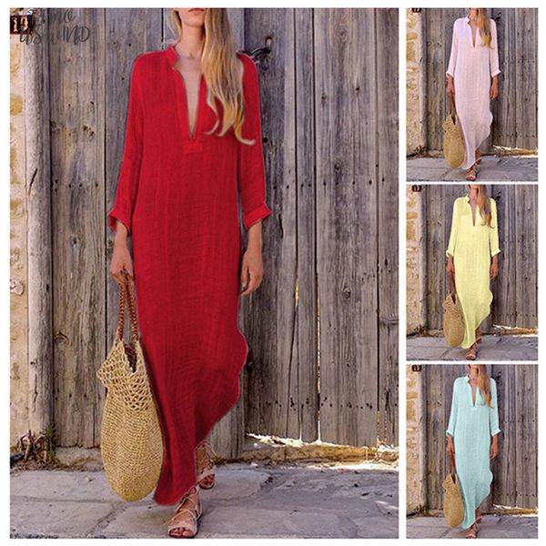 stylish ladies maxi long solid dresses womens kaftan cotton long sleeve plain casaul oversized solid white shirt, Black;gray
stylish ladies maxi long solid dresses womens kaftan cotton long sleeve plain casaul oversized solid white shirt, Black;gray