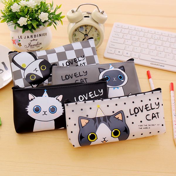 korean creative cute kitten pen bag student pu waterproof pen bag large capacity storage bag for children
korean creative cute kitten pen bag student pu waterproof pen bag large capacity storage bag for children