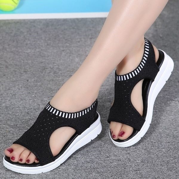 women sandals summer 2019 new fashion big size platform sandals shoes women breathable mesh elastic band ladies shoes, Black
women sandals summer 2019 new fashion big size platform sandals shoes women breathable mesh elastic band ladies shoes, Black