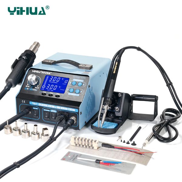 yihua 992da+ lcd soldering station with smoking solder iron vacuum pen bga rework station air blow dryer welding
yihua 992da+ lcd soldering station with smoking solder iron vacuum pen bga rework station air blow dryer welding