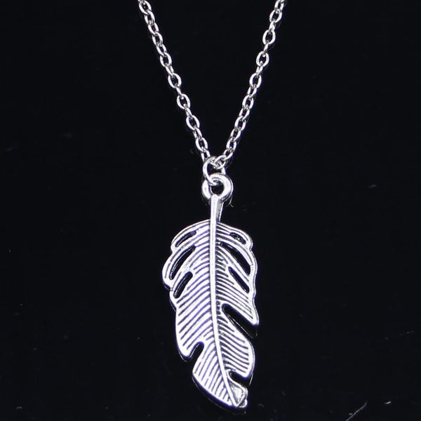 20pcs new fashion necklace 40x16mm feather silver pendants short long women men colar gift jewelry choker
20pcs new fashion necklace 40x16mm feather silver pendants short long women men colar gift jewelry choker
