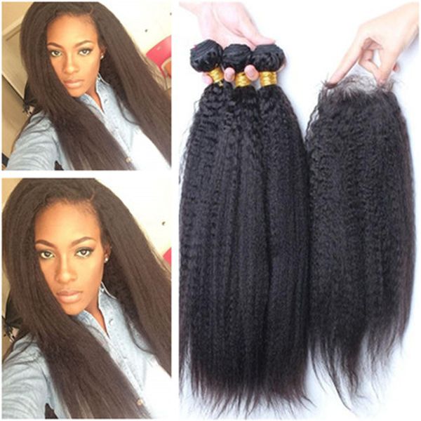 kinky straight virgin hair bundles 4pcs with closure unprocessed malaysian italian coarse yaki human hair weaves with 4x4 lace front closure, Black;brown
kinky straight virgin hair bundles 4pcs with closure unprocessed malaysian italian coarse yaki human hair weaves with 4x4 lace front closure, Black;brown