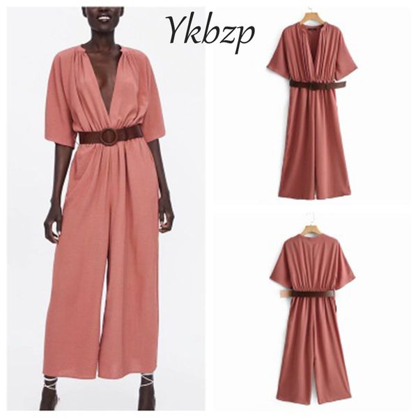 2020 women jumpsuits solid casual summer beach jumpsuit rompers short sleeve v neck long rompers with belt, Black;white
2020 women jumpsuits solid casual summer beach jumpsuit rompers short sleeve v neck long rompers with belt, Black;white