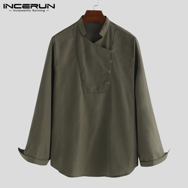 men's casual shirts incerun men clothes vintage shirt stand collar streetwear plain retro kurtas long sleeve pullovers 2021, White;black
men's casual shirts incerun men clothes vintage shirt stand collar streetwear plain retro kurtas long sleeve pullovers 2021, White;black