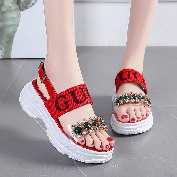 5cm/1.95 inch height women's sandals fashion flat platform sandals ladies shoes summer outdoor red casual, Black
5cm/1.95 inch height women's sandals fashion flat platform sandals ladies shoes summer outdoor red casual, Black