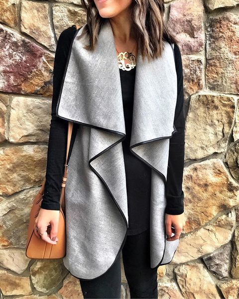 wontive autumn office ladies vest sleeveless turn down neck open front jacket cardigan casual women long waistcoat, Black;white
wontive autumn office ladies vest sleeveless turn down neck open front jacket cardigan casual women long waistcoat, Black;white