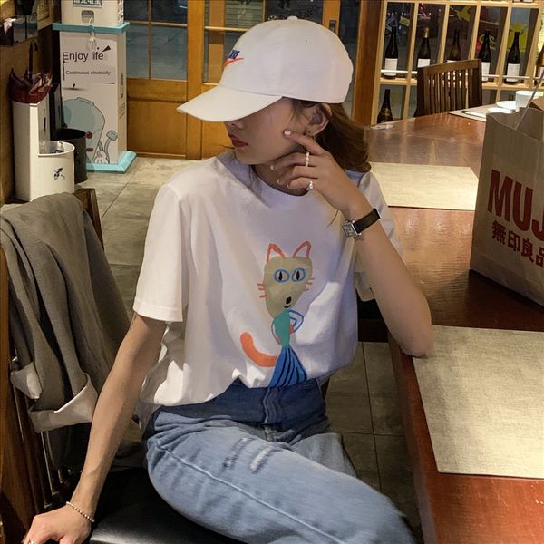 nantao chic interesting pattern printed short-sleeved t-shirt female round collar loose cotton fashion nantao chic interesting pattern p, White
nantao chic interesting pattern printed short-sleeved t-shirt female round collar loose cotton fashion nantao chic interesting pattern p, White