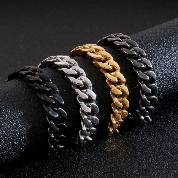 13mm width stainless steel bracelet men curb chain link men bracelet 2020 heavy massive wrist hand jewellery gifts for man, Black
13mm width stainless steel bracelet men curb chain link men bracelet 2020 heavy massive wrist hand jewellery gifts for man, Black