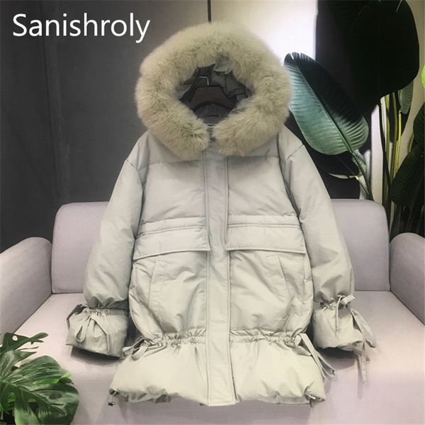sanishroly new winter women white duck down coat warm thicken hooded jacket big fur collar parka female midi long outerwear s698, Black
sanishroly new winter women white duck down coat warm thicken hooded jacket big fur collar parka female midi long outerwear s698, Black