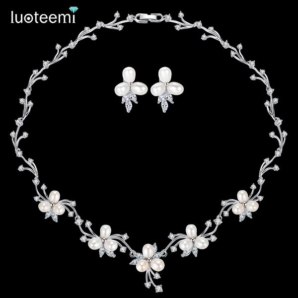 luoteemi luxury freshwater pearl bridal silver-tone flower clear cz crystal necklace earrings set for women anniversary jewelry, Slivery;golden
luoteemi luxury freshwater pearl bridal silver-tone flower clear cz crystal necklace earrings set for women anniversary jewelry, Slivery;golden