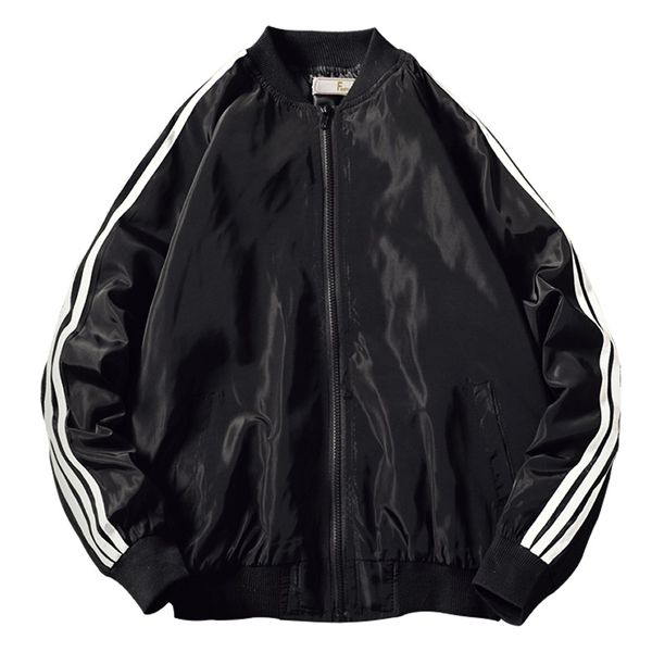 fashoin chic men's jacket 2019 striped decoration autumn spring solid color men coat trend male streetwear casual sport outwear, Black;brown
fashoin chic men's jacket 2019 striped decoration autumn spring solid color men coat trend male streetwear casual sport outwear, Black;brown