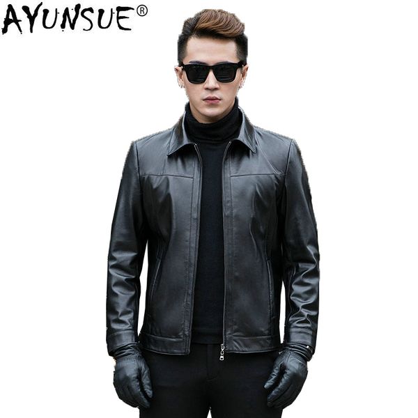 ayunsue genuine leather jacket men short spring autumn mens sheepskin coat slim men leather jackets and coats cjx801a kj1108, Black
ayunsue genuine leather jacket men short spring autumn mens sheepskin coat slim men leather jackets and coats cjx801a kj1108, Black