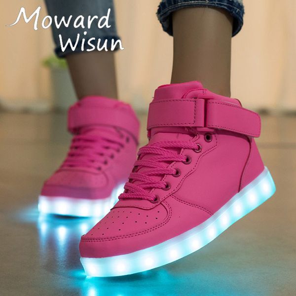 size 25-40 usb glowing luminous sneakers with light up sole kids shoes trainer feminino led slippers blue white black pink red y190523, Black;red
size 25-40 usb glowing luminous sneakers with light up sole kids shoes trainer feminino led slippers blue white black pink red y190523, Black;red