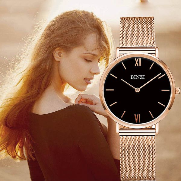 binzi women bracelet watch gold mesh stainless steel wrist watch female clock wristwatches zegarek damski relojes xfcs sell, Slivery;brown
binzi women bracelet watch gold mesh stainless steel wrist watch female clock wristwatches zegarek damski relojes xfcs sell, Slivery;brown