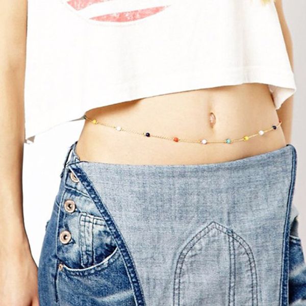 fashion belly jewelry simple handmade delicate colorful bead waist belly chain gold silver color body chain for women
fashion belly jewelry simple handmade delicate colorful bead waist belly chain gold silver color body chain for women