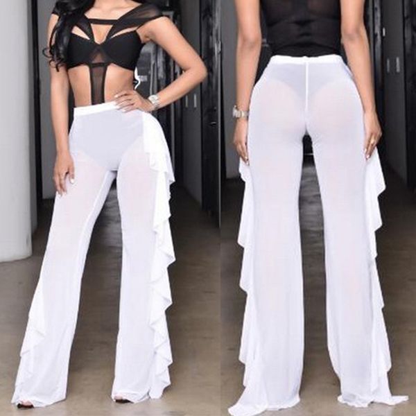women perspective mesh sheer swim pants bikini bottom cover up ruffle clubwear pants fs99, Black;white
women perspective mesh sheer swim pants bikini bottom cover up ruffle clubwear pants fs99, Black;white