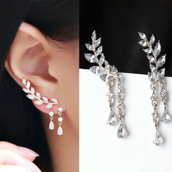 1pair sell leaf clear metal flower stud earrings for women fashion jewelry double sided gold silver plated earrings 2018, Golden;silver
1pair sell leaf clear metal flower stud earrings for women fashion jewelry double sided gold silver plated earrings 2018, Golden;silver