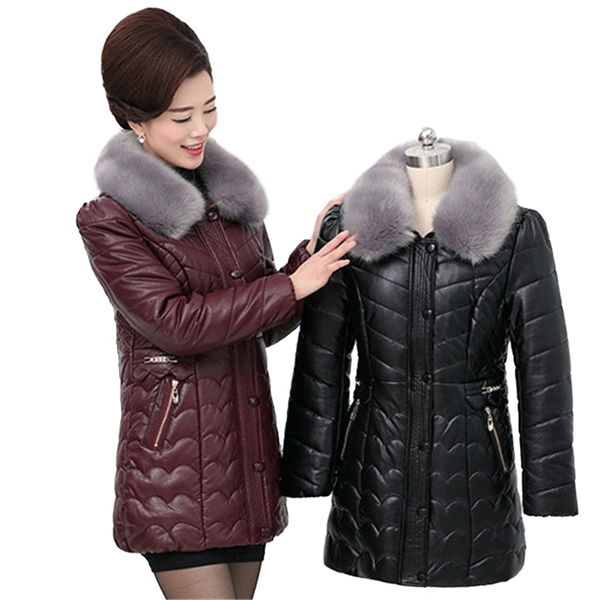 winter leather jacket women parkas fur collar thicken cotton coat female warm washed leather cotton-padded jacket plus size, Black
winter leather jacket women parkas fur collar thicken cotton coat female warm washed leather cotton-padded jacket plus size, Black