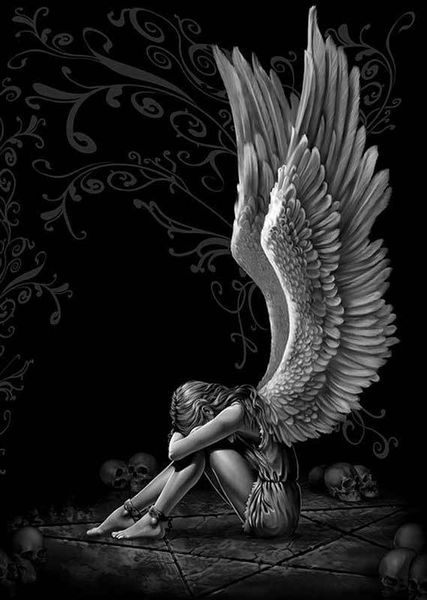 

готические крылья ангела домашнего декора ручной росписью hd печать маслом на холсте стены искусства холст картины 191118