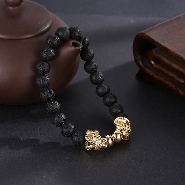 2019 new elastic bracelet bangle black lava buddha beads men jewelry gold alloy double sheep angle accessories charm bracelet
2019 new elastic bracelet bangle black lava buddha beads men jewelry gold alloy double sheep angle accessories charm bracelet