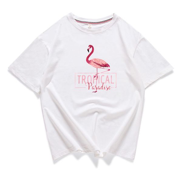 Exquisite Women's New Korean Cotton T-shirt Summer Short-sleeved T-shirt Loose Round Collar Wild Flamingo Printing Yellow
Exquisite Women's New Korean Cotton T-shirt Summer Short-sleeved T-shirt Loose Round Collar Wild Flamingo Printing Yellow