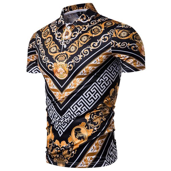 new style men palace style totem printing fashion short-sleeved polo shirt pl86, White;black
new style men palace style totem printing fashion short-sleeved polo shirt pl86, White;black
