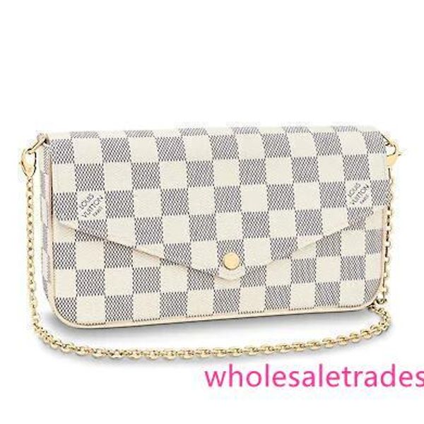 n63106 pochette felicie grid pattern white real caviar lambskin chain flap bag long chain wallets key card holders purse clutches evening
n63106 pochette felicie grid pattern white real caviar lambskin chain flap bag long chain wallets key card holders purse clutches evening