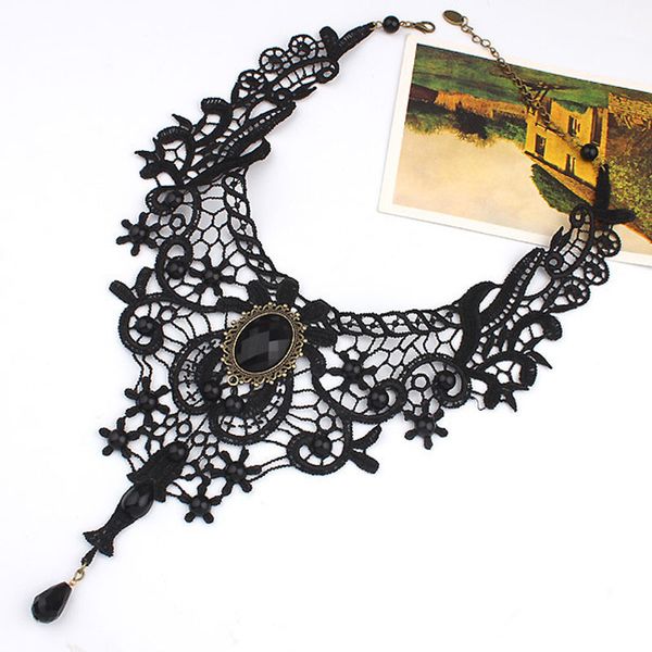 new collares gothic chokers crystal black lace neck choker necklace vintage victorian women chocker steampunk jewelry, Golden;silver
new collares gothic chokers crystal black lace neck choker necklace vintage victorian women chocker steampunk jewelry, Golden;silver