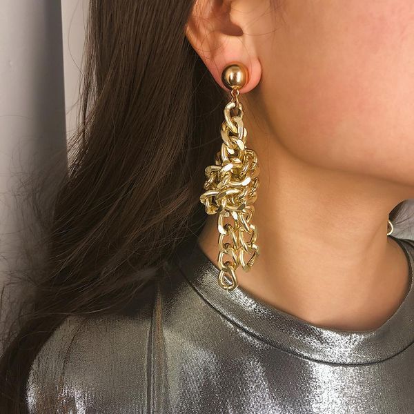 unique women punk rock knot thick chain dangle earrings exaggerated gold silver tassel drop earring female jewelry
unique women punk rock knot thick chain dangle earrings exaggerated gold silver tassel drop earring female jewelry