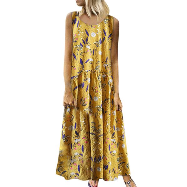 telotuny women sleeveless floral print long dresses vintage plus size summer fashion v-neck sundress casual ladies dress 19l0711, White
telotuny women sleeveless floral print long dresses vintage plus size summer fashion v-neck sundress casual ladies dress 19l0711, White
