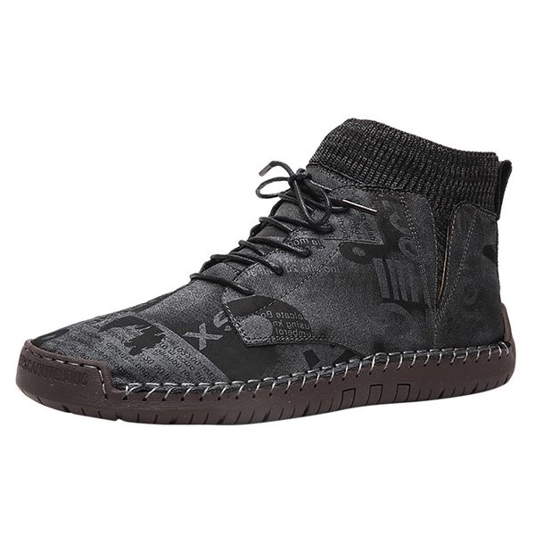 print combat boots men's casual shoes breathable socks locomotive tooling shoe male autumn winter flats zapatos de hombre, Black
print combat boots men's casual shoes breathable socks locomotive tooling shoe male autumn winter flats zapatos de hombre, Black