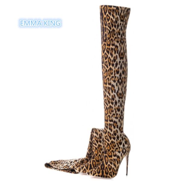leopard stretch high heels winter women boots over the knee stiletto heels ladies pointed toe slip on fashion botas mujer, Black
leopard stretch high heels winter women boots over the knee stiletto heels ladies pointed toe slip on fashion botas mujer, Black
