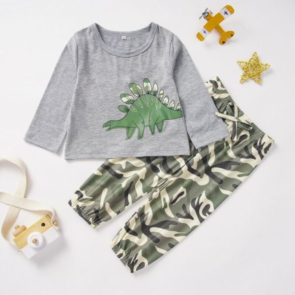 spring autumn newborn baby boy girl clothes dinosaur long sleeve shirts +camo pants trousers 2pcs kids outfit tracksuit 0-3y, White
spring autumn newborn baby boy girl clothes dinosaur long sleeve shirts +camo pants trousers 2pcs kids outfit tracksuit 0-3y, White