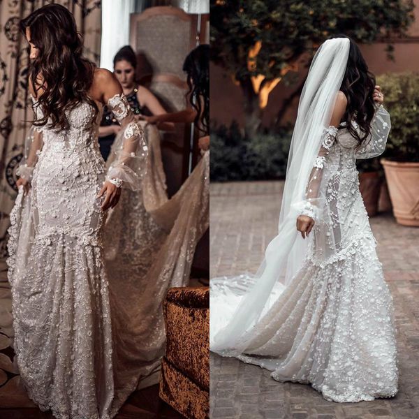2020 lace bohemian wedding dresses country style sweetheart beads mermaid vestido de novia with removable long sleeves brial wedding gowns, White
2020 lace bohemian wedding dresses country style sweetheart beads mermaid vestido de novia with removable long sleeves brial wedding gowns, White