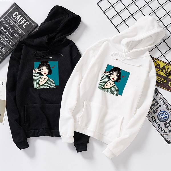 p shoot autumn and winter women's dress hipster cute cartoon loose-fit hooded plus velvet pullover hoody coat students tide, Black
p shoot autumn and winter women's dress hipster cute cartoon loose-fit hooded plus velvet pullover hoody coat students tide, Black
