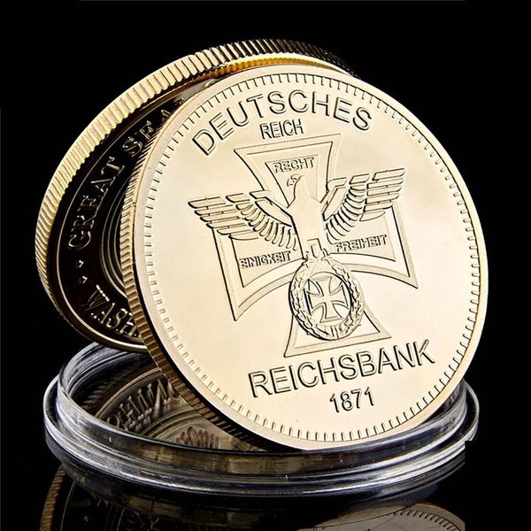 1871 germany military reichsbank eagle cross 1oz gold plated military challenge coin collectible gift w/capsule
1871 germany military reichsbank eagle cross 1oz gold plated military challenge coin collectible gift w/capsule
