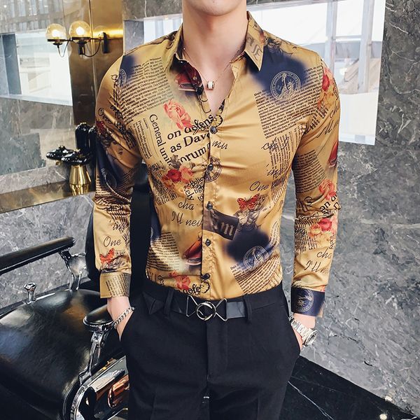 summer tuxedo shirt long sleeve slim fit restore newspaper print shirt men casual night club party dress mens, White;black
summer tuxedo shirt long sleeve slim fit restore newspaper print shirt men casual night club party dress mens, White;black