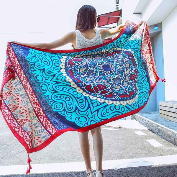 ethnic wind scarf female tassel printing large shawl spring and summer travel silk scarf seaside holiday sunscreen beach towel
ethnic wind scarf female tassel printing large shawl spring and summer travel silk scarf seaside holiday sunscreen beach towel