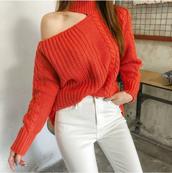 new 2019 autumn winter women hollow out clavicle sweater ladies korean oversized knitted pullovers, White;black
new 2019 autumn winter women hollow out clavicle sweater ladies korean oversized knitted pullovers, White;black