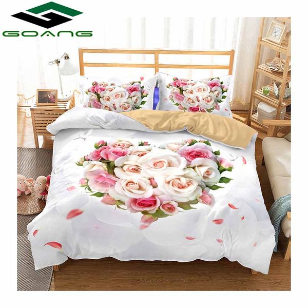 goang bedding set bed sheet duvet cover pillow case 3d digital printing rose love heart luxury bedding sets wedding decoration
goang bedding set bed sheet duvet cover pillow case 3d digital printing rose love heart luxury bedding sets wedding decoration